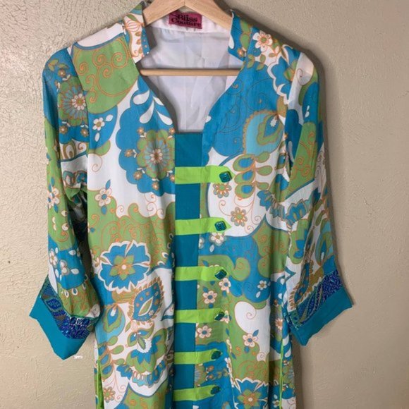 Bliss Couture Women's 34 Sleeves Kurti Dress Multicolor Medium - Picture 6 of 7